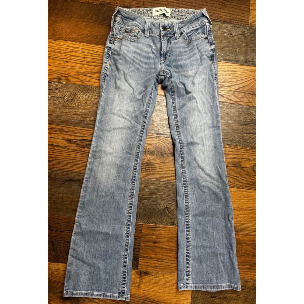 Ariat REAL Denim Kehlani Bootcut Jeans Colorado Wash 27R Stretch Womens Western